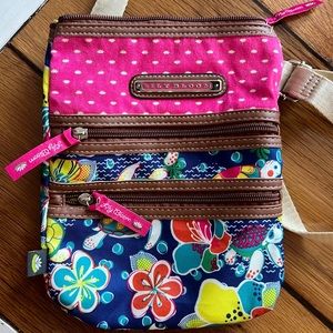 LILY BLOOM Bag Sea Turtle Three Zippered Enclosures Crossbody Strap Colorful